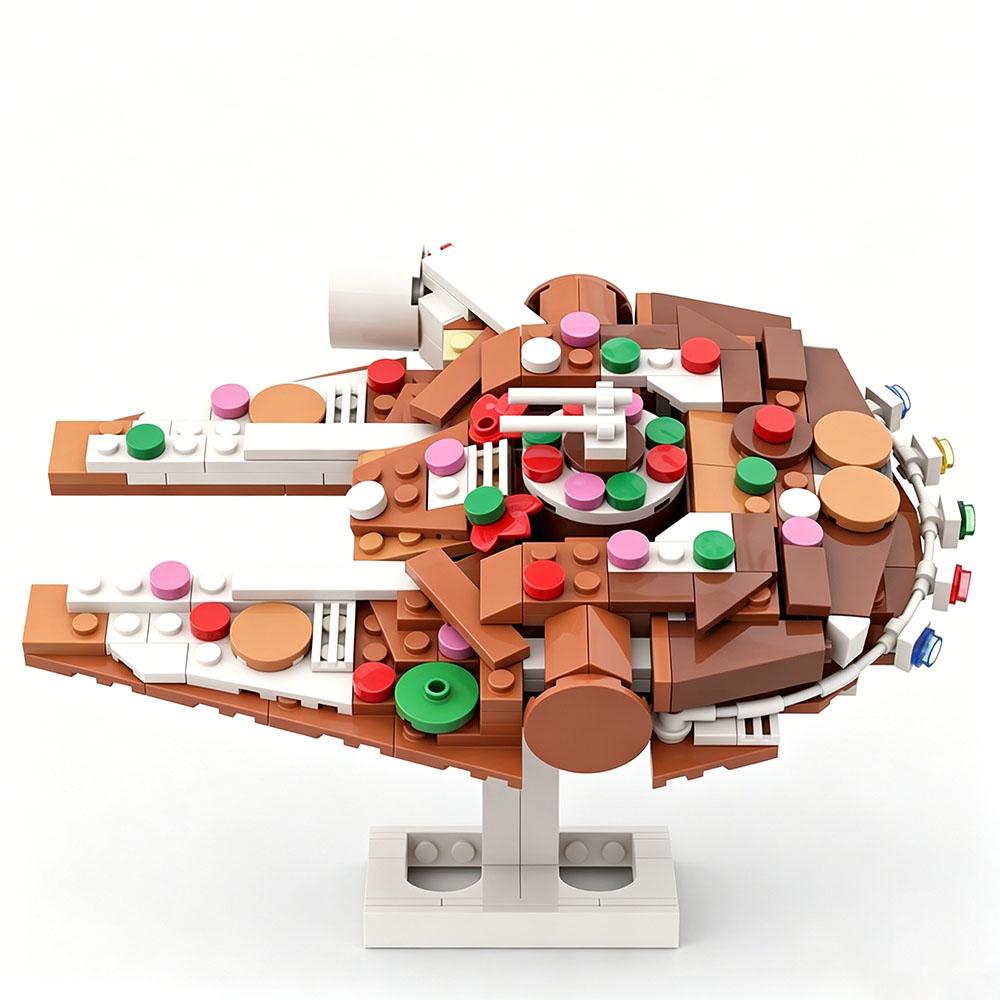 MOC Christmas Gingerbread Space War Little White Goose Series Snowspeeder Model Building Blocks Assembly Festival Party Gifts