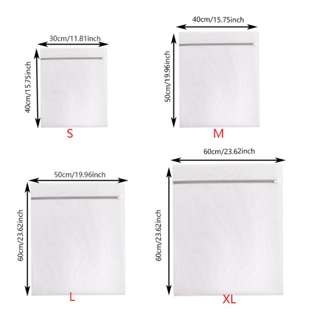 3/4Pcs Zippered Closure Delicates Laundry Wash Bag Clothing Organizer  Underwear Storage