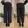 New Arrivals Open Run Women High Waist Wide Leg Denim 9th Dark Blue Cotton