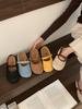 Niche hand-woven baotou half slippers women's summer wear heightening 7 cm Bohemian thick-bottomed Birkencool slippers