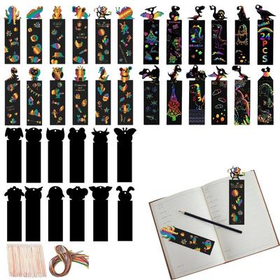 Marcadores de Raspar Para Crianças 36 Peças Crianças Raspar DIY Marcador Papelaria Para Estudantes Lembrancinhas de Festa Marcador de Arte Prático Para