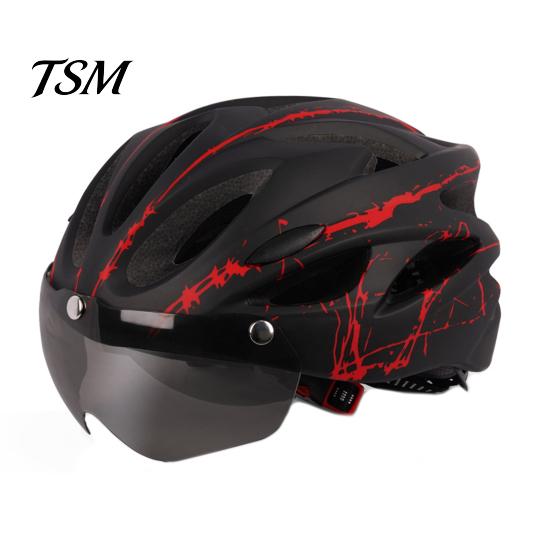 Cycling Helmet Unisex Adult Ultralight Bicycle with Goggles for Outdoor Sports Riding Equipment