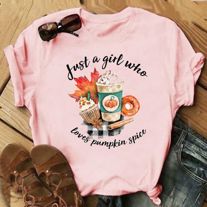 Autumn Maple Leaf Halloween Thanksgiving Print ShortSleeved TShirt European American Style Aesthetic Top for Unisex Women