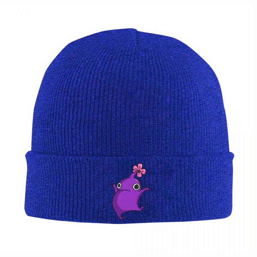 Purple Jumping Pikmin Knitted Hat Beanies Autumn Winter Hat Warm Hip Hop Video Game Cartoon Kids Caps Men Women