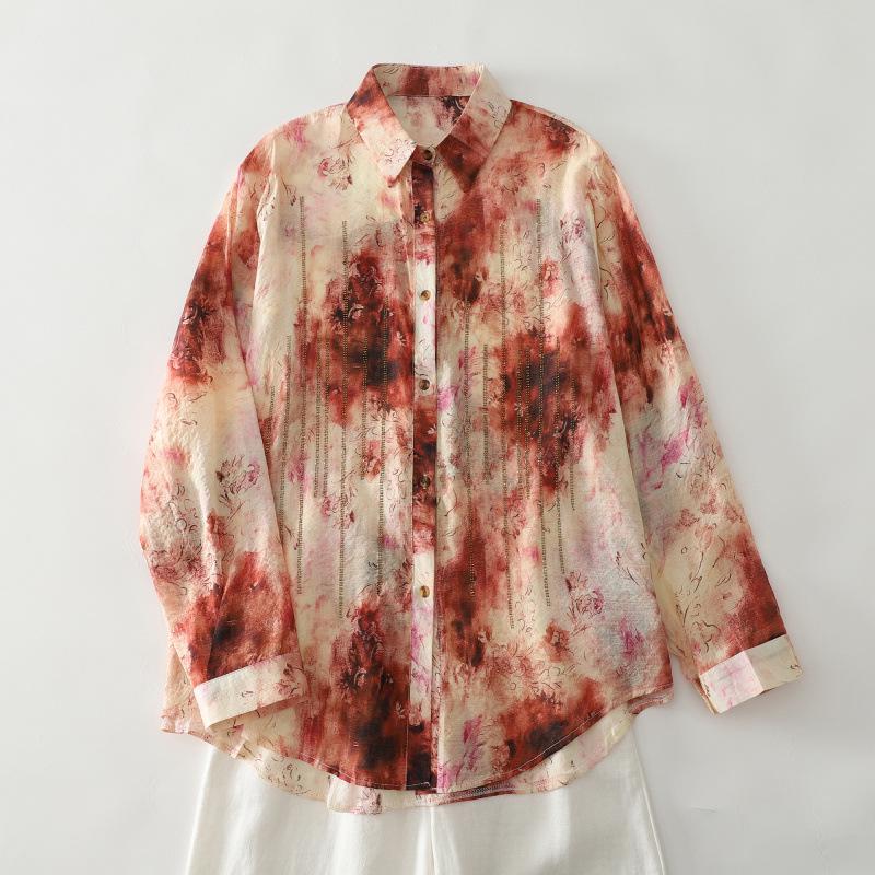 

2026 Spring Women s Stylish Plus Size Long Sleeve Blouse – High-End, Age-Reducing Casual Mom Wear One Size
