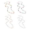 Colorful Glass Necklace Women Metal Collarbone Chain Party Jewelry Fashion Body Jewelry Metal Texture for Any Occasion