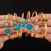 Turquoise Blue Eye Openwork Bracelet Set - European & American High-End Fashion Jewelry