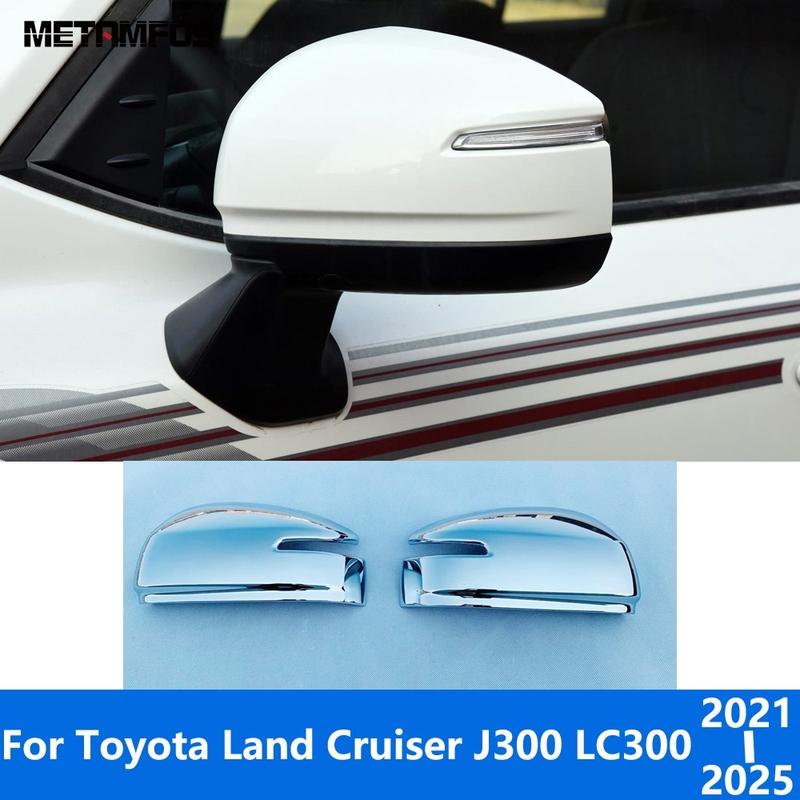 For Toyota Land Cruiser J300 LC300 -2024 2025 Chrome Rearview Side View Mirror Cover Trim Exterior Accessories Car Styling