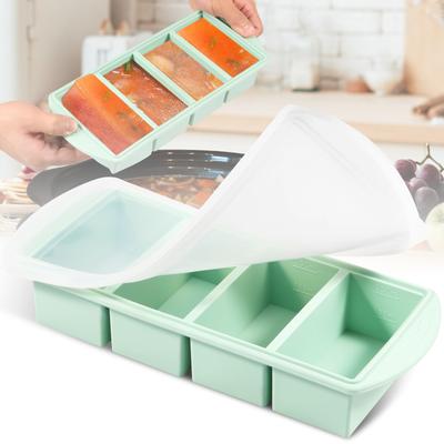 New Freeze Preservation Mold Giant Large Silicone Ice Cube Tray Mold with Lid Food Storage Container Baking Mold Kitchen Tools