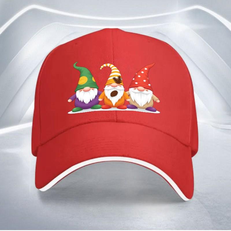 Three Gnomes Coffee Pattern Baseball Cap Polyester Adjustable Sports Hat Casual Outdoor Unisex Adjustable