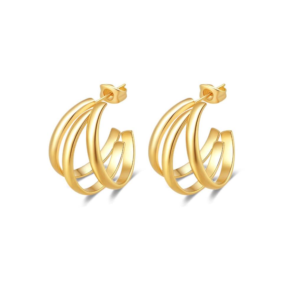 2025 Lightweight Luxury Titanium Steel Earrings: Colorfast High-End Ear Cuffs for Women