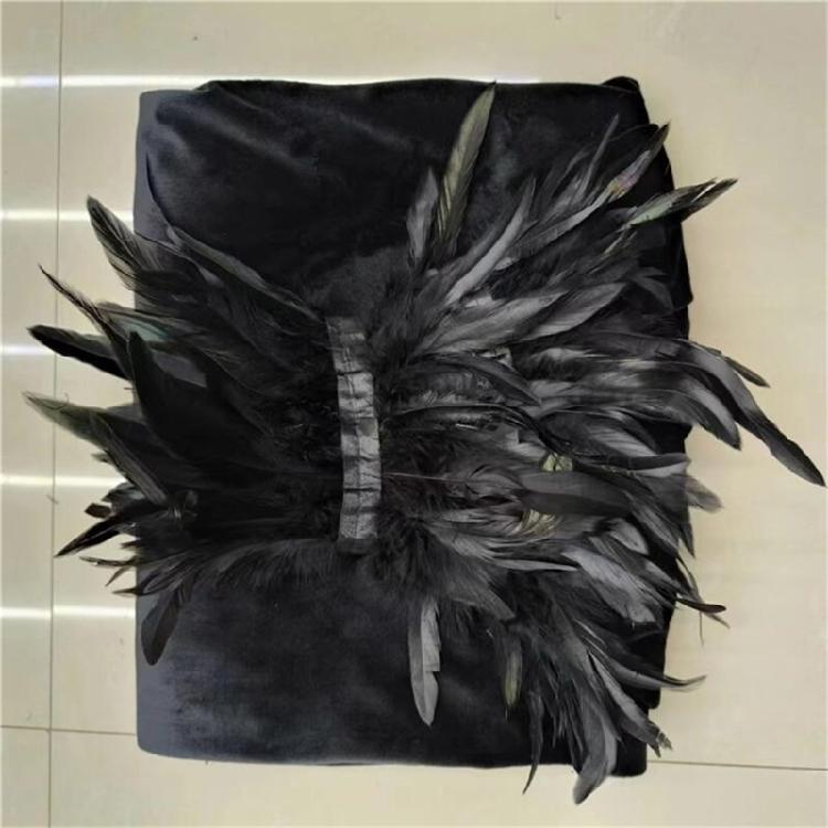 Feather Collar Cloak Halloween Cloak Long Cape Vampires Cape Halloween Costumes Cape for Witch Cosplay