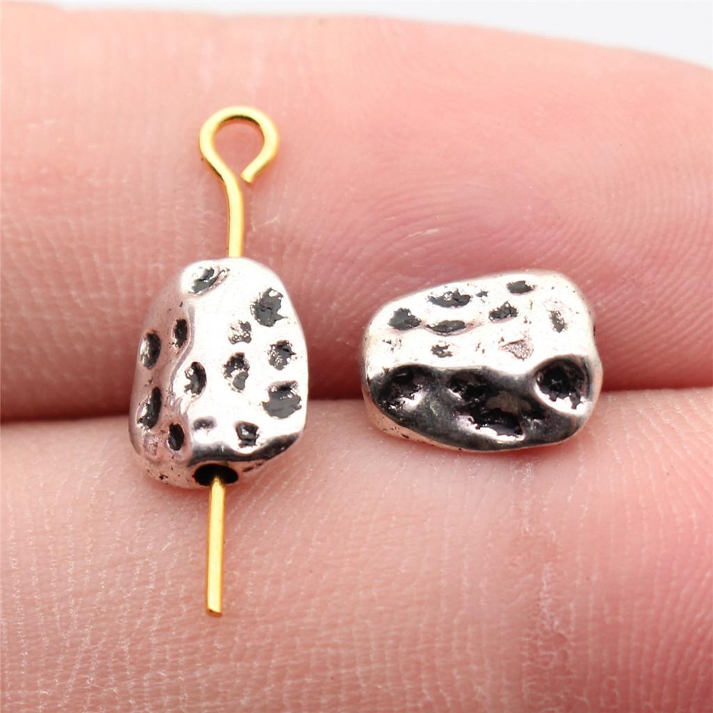 Twisted-Pattern Small-Hole Spacer Beads Mini Antique Bronze Silver Jewelry Making String Beads Separator