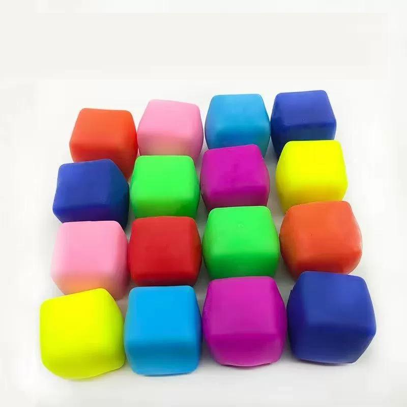Cute Color Tofu Stress Balls Sensory Toys Stress Relief Fidget Toys Squishy Dough Ball Gifts for Adults Children Best Gift