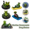 Resin Garden Ornaments Frog Statue Water Floating with Frog Ornament Animal Gardening Gifts for Patio Balcony Yard Ornament