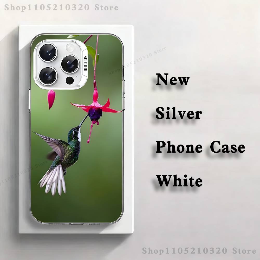 Animals Hummingbirds Phone Case For iPhone 17,16,15,14,13,12,11,Pro,Max,Plus,Mini,XS,SE Anti Fall White Matte Hard Bumper