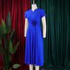 Plus Size High Waist Mid Length Big Hem Elegant A Line Women Summer Dress
