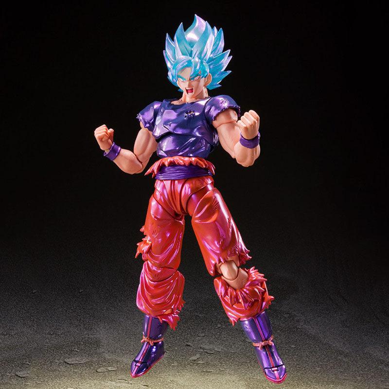 16cm SHF Dragon Ball Super Saiyan Blue Goku Kaioken Energy Effect Articulated Action Figure Battle Damaged Model Anime Toy Gifts