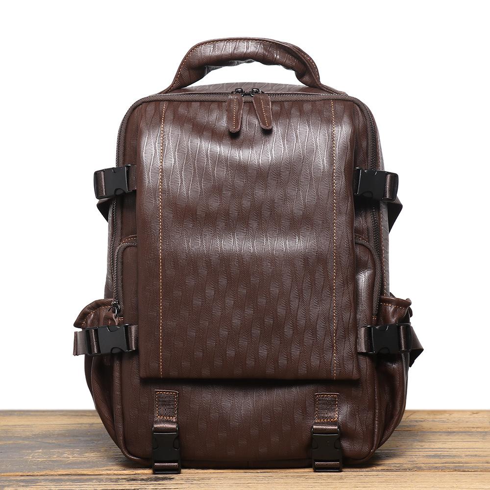 Retro Leather Men S Backpack First Layer Cowhide Business Travel Backpack Large Capacity Casual Computer Backpack