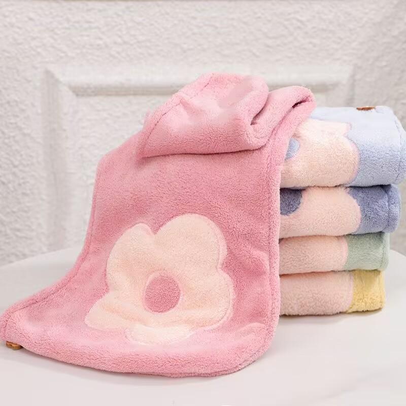 Magic Microfiber Shower Cap Embroidery Towel Bath Hats Dry Hair Cap Quick Drying Soft for Lady Turban Head