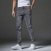 Men's Slim-Fit Korean Style Trendy Elastic Casual Black and Gray Jeans - 2019 Spring/Summer Collection.