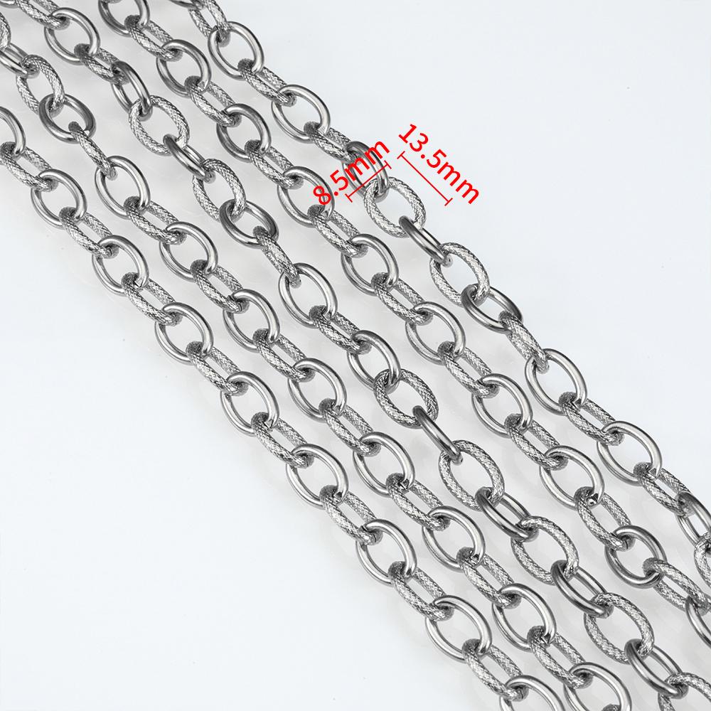 1M Stainless Steel Flat Square Frame Link Chains DIY Men Heavy Chunky Hip Hop Style Jewelry Making Necklace Bracelet Bag Chain