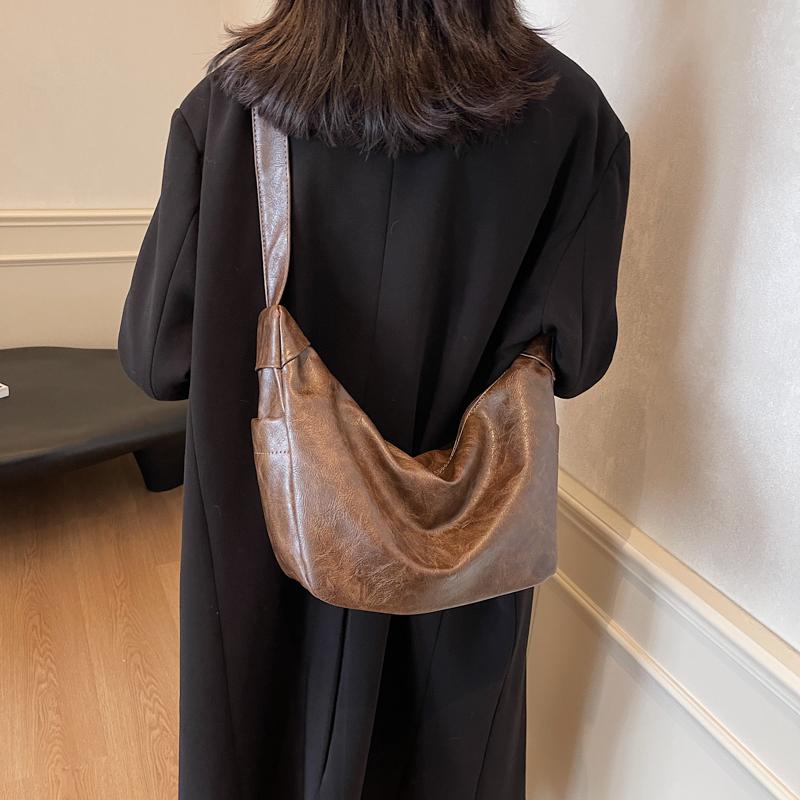 Large Capacity Soft Leather Shoulder Bag Women's Hobo Bag Crossbody Bag