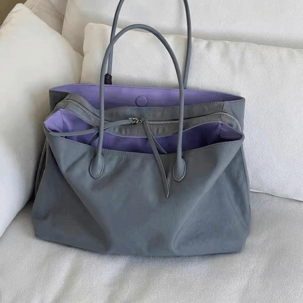 Lightweight Nylon Travel Tote Bag Blocked Light Multiple Compartments Bag  Daily Use серый