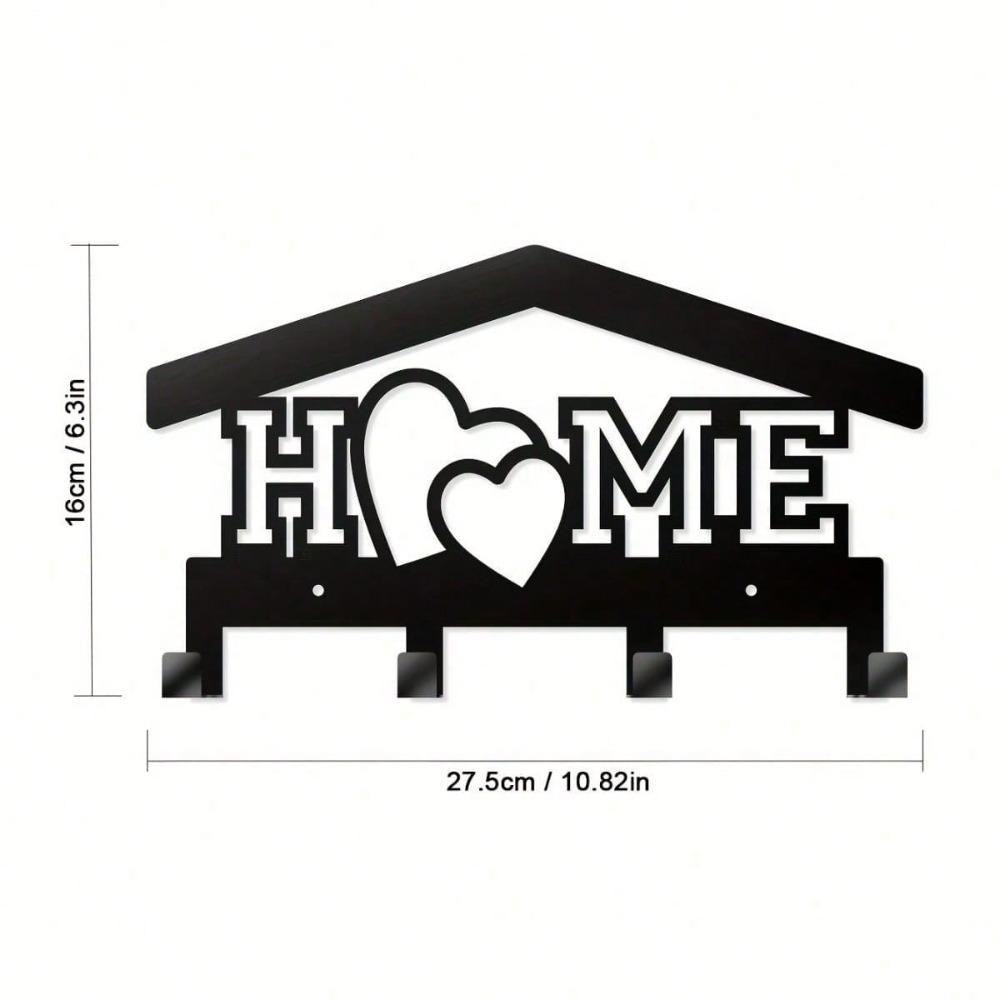 Rust Resistant Metal Wall Mounted Key Holder Dog Leash Hook Retro Rock Style Multifunctional Rack for Entryway Garage Decor