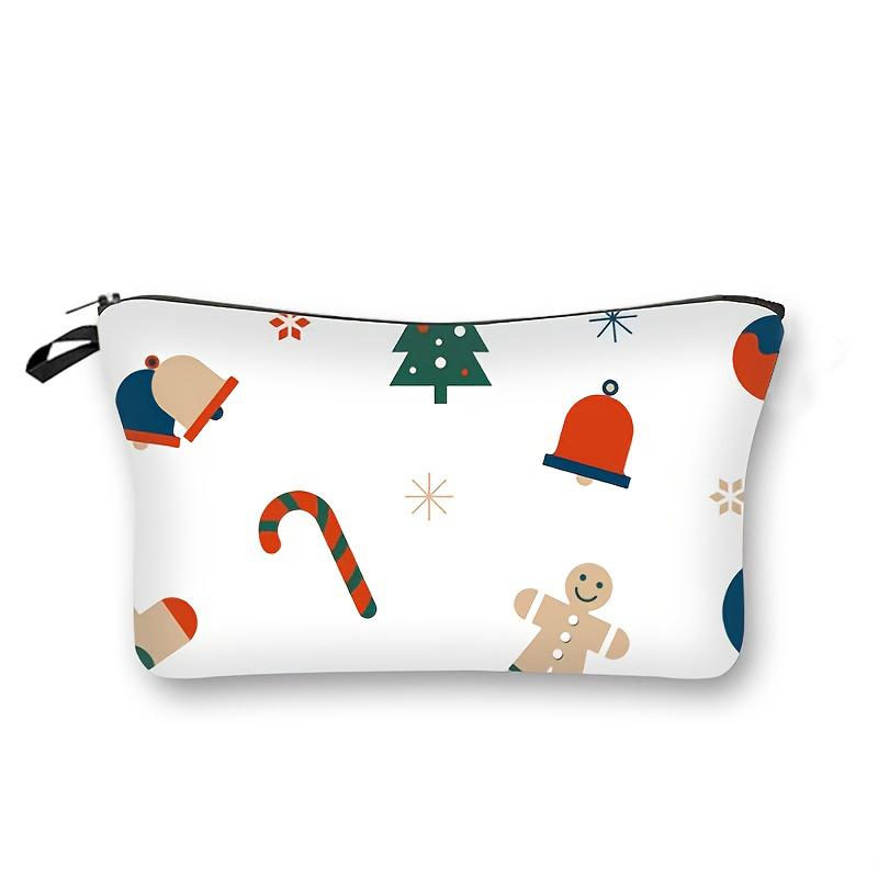 1pc Portable Printed Makeup Bag, Travel Portable Cosmetic Storage Bag, Perfect For Girls' Halloween Or Christmas Gifts
