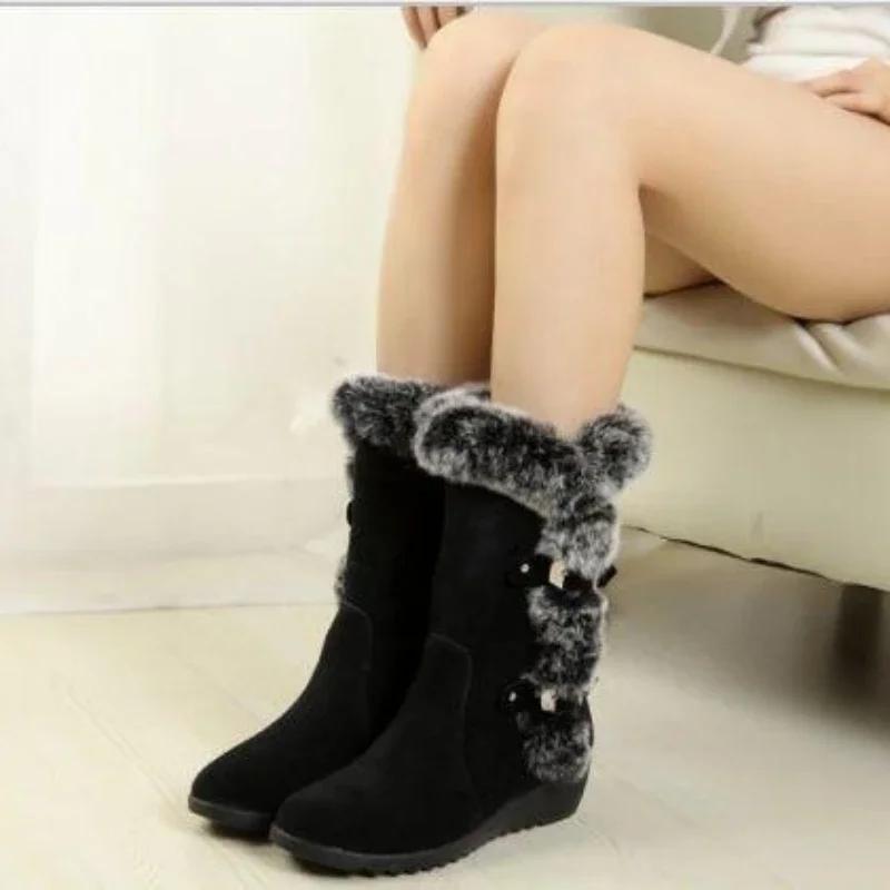 Fashion Women Snow Boots New Female Ankle boots for women Thick Plush non-slip Thigh High Boots Warm Fur Woman Winter Shoes botas mujer