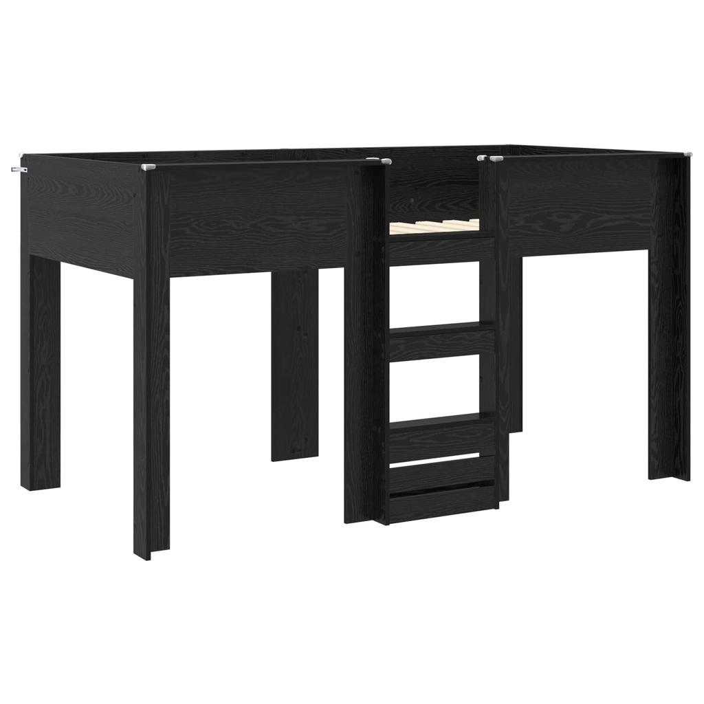 Bunk Bed for Kids Black Oak Effect 80 X 200 Cm
