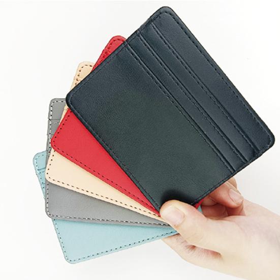 Card Holder Large Capacity Wear Resistant Faux Leather Ultra-thin Multifunctional Card Protective Cover for Outdoor