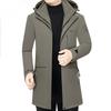 Mens Long Winter Down Coat With Hood Slim Fit 95% White Goose Warm -20C Casual Business Style