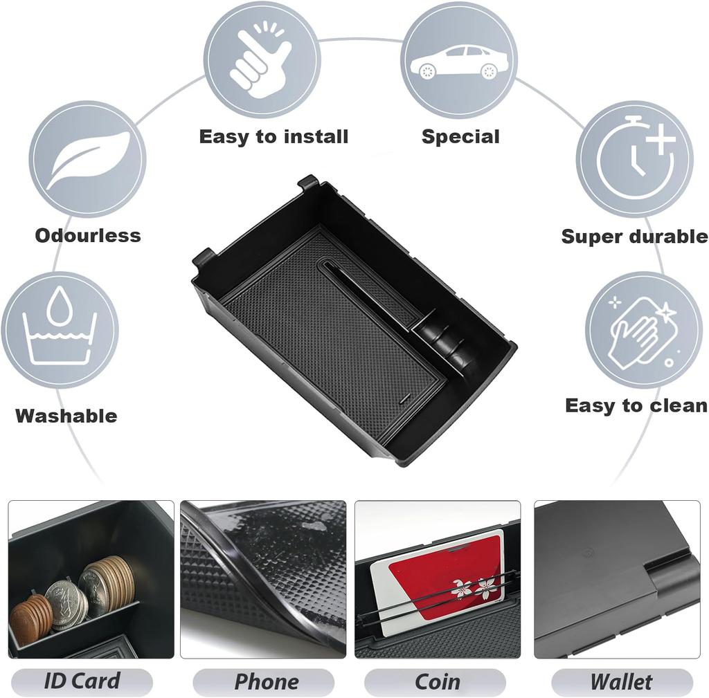 For Genesis GV80 2025 Front Center Console Organizer Tray Armrest Storage Box Interior Center Console Car Storage Accessories