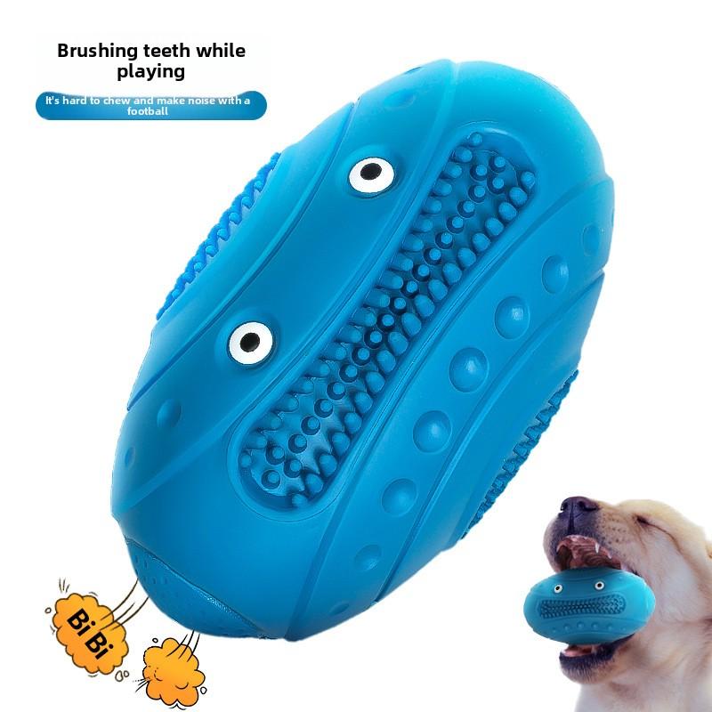 Rubber Rugby Balls Are Cute, Novel, and Durable. They Are A Great Tool for Grinding Teeth and Making Sounds To Relieve Boredom. They Are Dog Toys