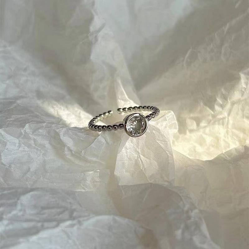 Classic Twist Chain Open Rings For Women Zircon Stainless Steel Geometric Twist Wrapped Couple Ring Wedding Aesthetic