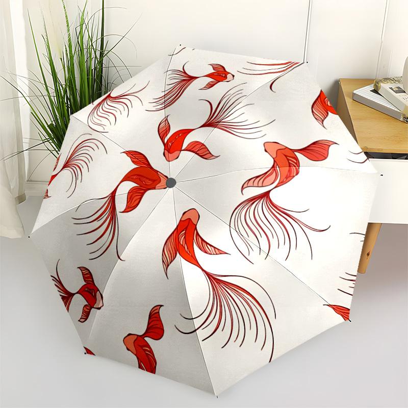 

1pc Goldfish Pattern Open/Close Folding Umbrella - Raining Gear for Travel Umbrella, All- Portable Umbrella for & Men 8-Rib yy251229003