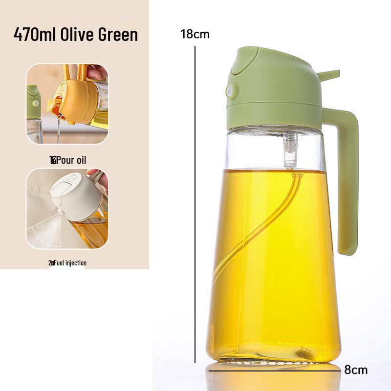 Dual-Function Leak-Proof Glass Oil Sprayer & Pourer for Kitchen