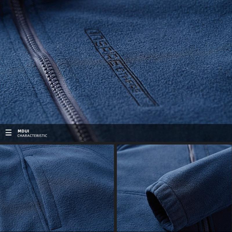 Men's Big Size Fleece Jacket Winter Warm, Thickened Soft Thermal Lining Windproof Outdoor Coat, Loose Fit Casual Pullover M-4XL