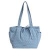 Retro Korean Style Polka Dot Shoulder Bag Large Capacity Canvas Bow Tote Bag Star Element Casual Women Handbag Daily Use