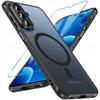 Magnetic Matte BLACK Case for Samsung A17 5G | for MagSafe DURABLE + Glass