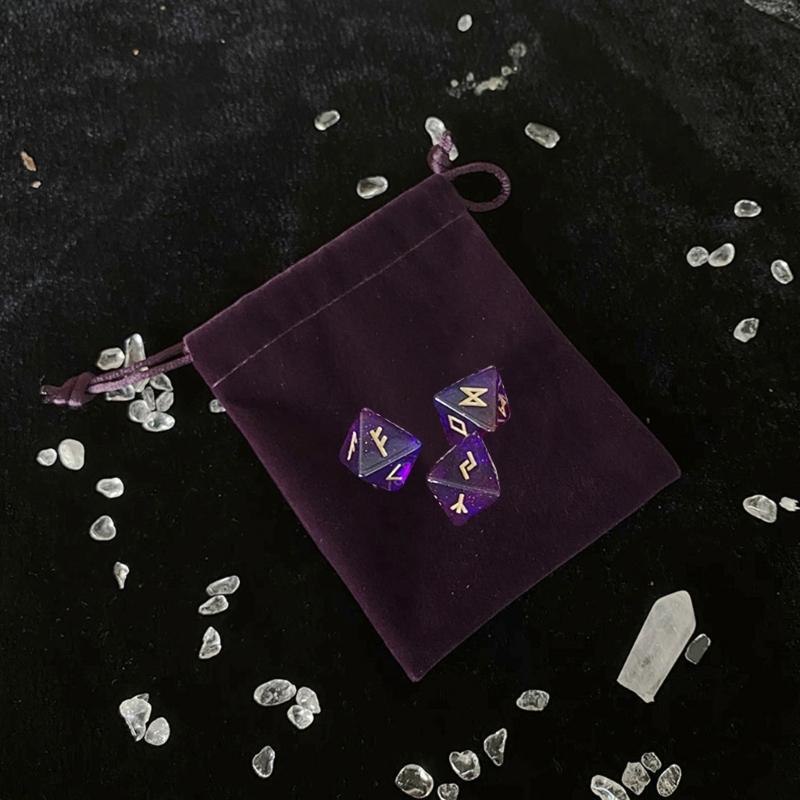 Polyhedral Dices Set with 8 Sided Design Magicals Rune Dices Divination Game Dices for Party Night Entertainment Game