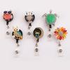 2024 Rhinestone Flower Retractable ID Badge Holder for Doctors & Nurses