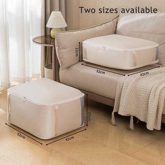 Self Compression Comforter Bag Large Capacity Quilt Storage Bag Washable Wardrobe Organizer with Mesh Viewing Window for Clothes Blankets Sweaters