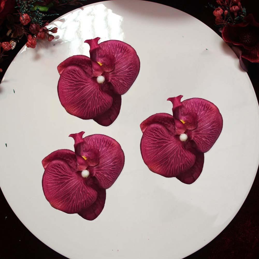 

3pc/set Cloth Bride Flower Side Clip Sweet Chinese Style Hairpin Butterfly Orchid Hair Clip Spring Style 3 Dark Purple