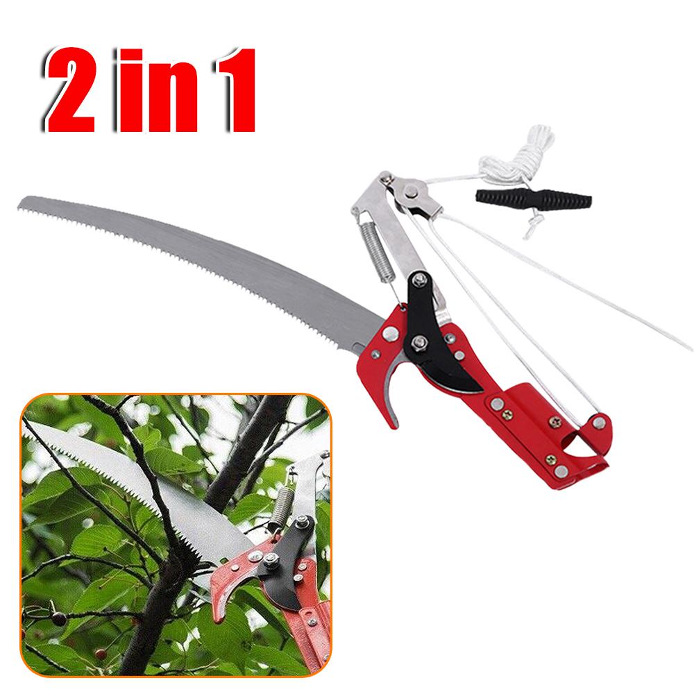 2 In 1 Tree Pruner Saw Extendable High-Altitude Branches Trimmer Outdoor Trimming Clipper Tool Fruit Picker for Tree Harvest