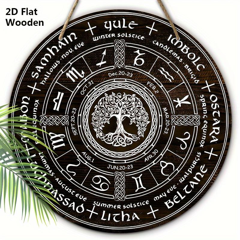 

Дерево Жизни Колесо Года Деревянная Табличка, Шабаши Языческая Ведьма Знак, Викканские Праздники Викка Календарь Йоль Алтарь Небесный Знак, Хэллоуин, Рождественский Декор 20cm/7.87in