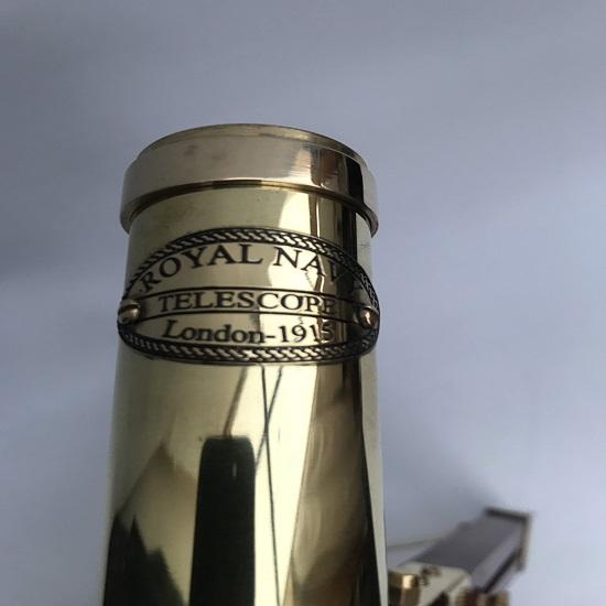25.4 cm Nautical Marine Spyglass Brass Telescope On Wooden Tripod Stand