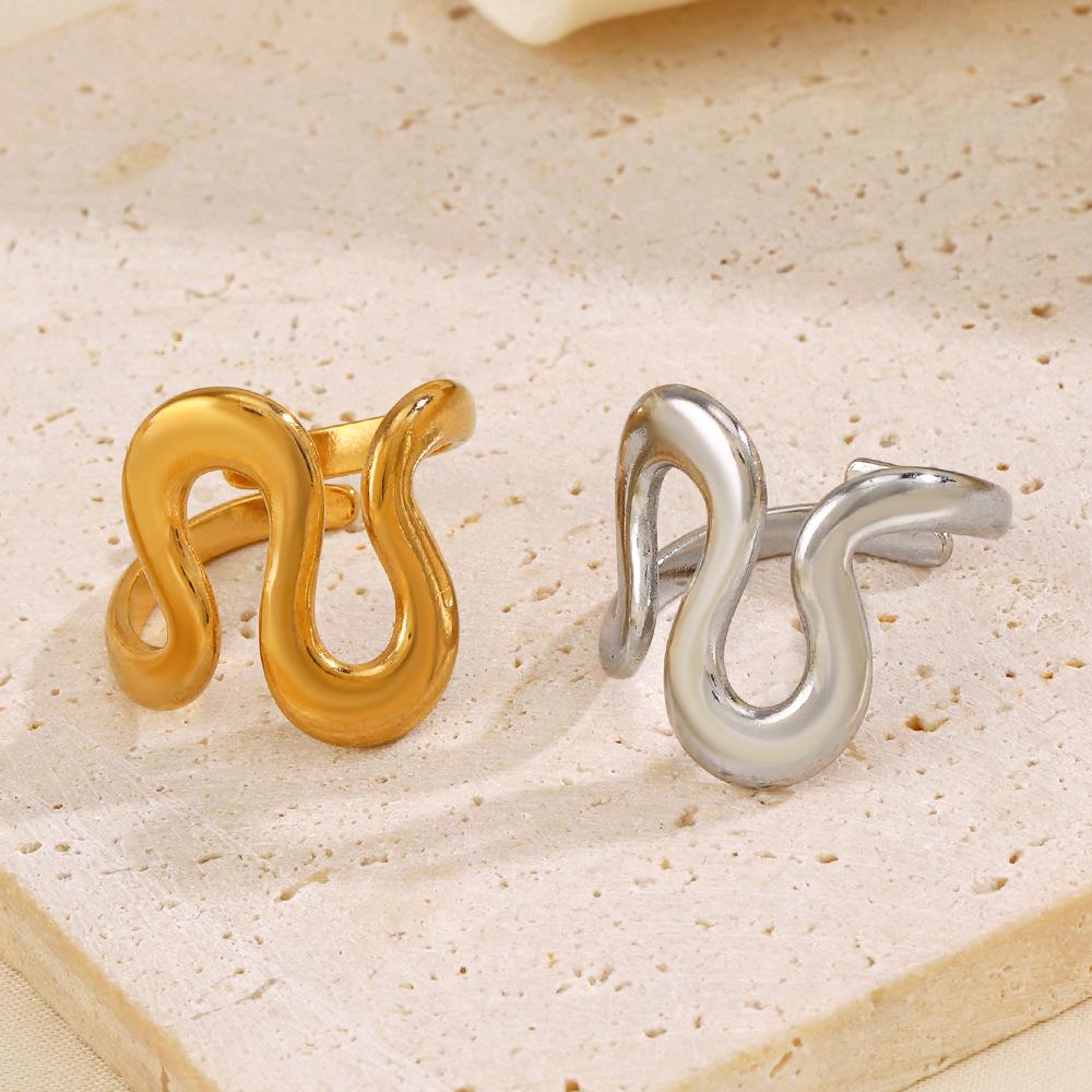 European & American Fashion Stainless Steel Irregular Open Ring for Women